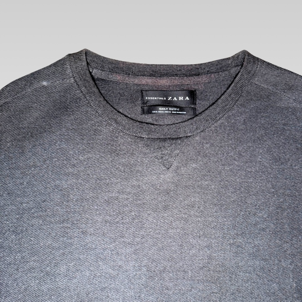 Zara Men's Ribbed Sweatshirt in Charcoal - XL - Picture 2 of 14